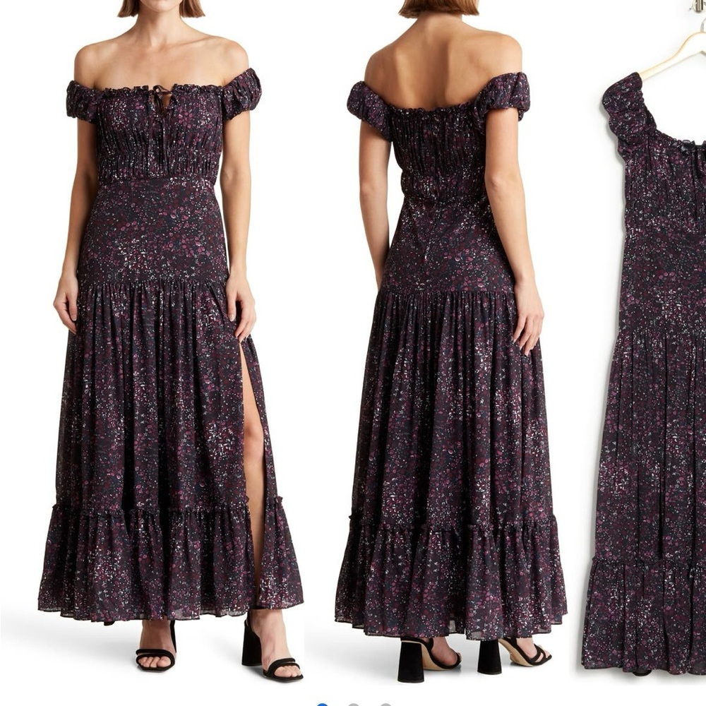 Area Stars: Dreya Cap Sleeve Tiered Maxi Dress